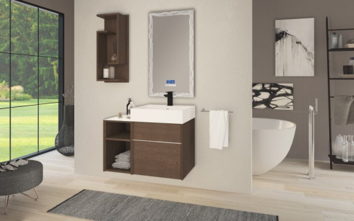 Шкафчик подвесной c двумя открытыми полками,30х45х50, CEZARES SPACE, исполнение: Bianco Rock