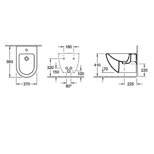 Биде Villeroy&Boch Subway 74000001, подвесное