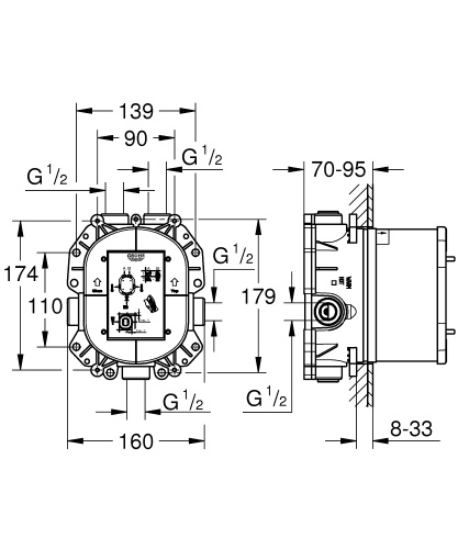 Термостат Grohe Rapido T 35500000 (внутренняя часть)