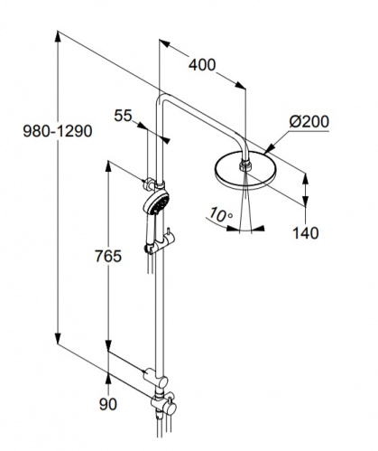 Душевая система Kludi Logo Dual Shower System 6809105-00 без смесителя, ручная лейка 3S