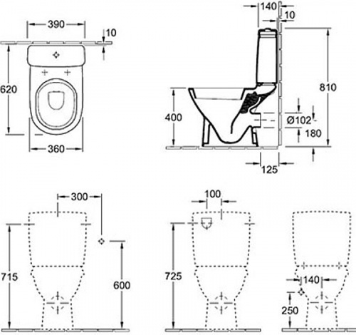 Унитаз компакт Villeroy&Boch O.Novo 5689 10R1