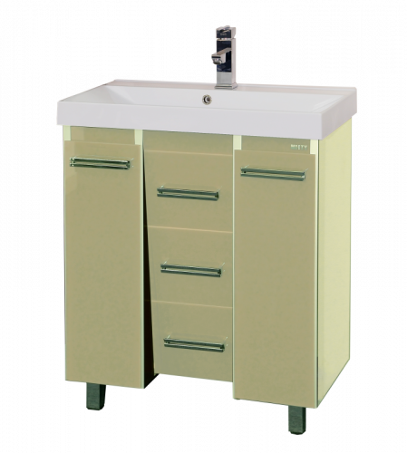Джулия QVATRO - 75 Тумба с 3 ящ. конус бежевая Л-Джк01075-0310Ко3