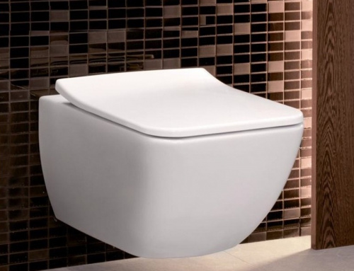 Унитаз подвесной Villeroy&Boch Legato 5663RSR1 безободковый, с крышкой сидением Slim Seat, с функцией QuickRelease и микролифтом, альпийский белый