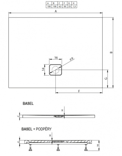 Душевой поддон Riho Basel 430 100 x 100 см DC341600000000S акриловый, квадратный, цвет черный глянцевый