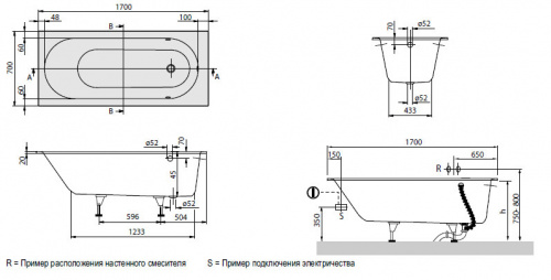 Ванна Villeroy&Boch Oberon 170х75 UBQ170OBE2V-96, star white