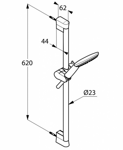 Душевой гарнитур Kludi Freshline 1S 6783005-00, длина штанги 60 см, цвет хром