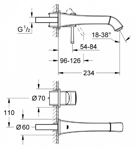 Смеситель Grohe Grandera 19930IG0 для раковины, хром/золото