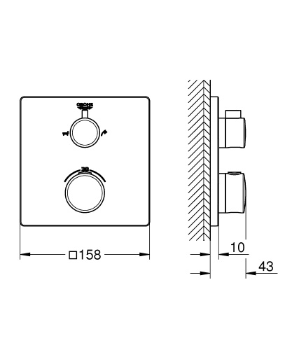 Смеситель Grohe Grohtherm 24080000, термостатический, для ванны и душа