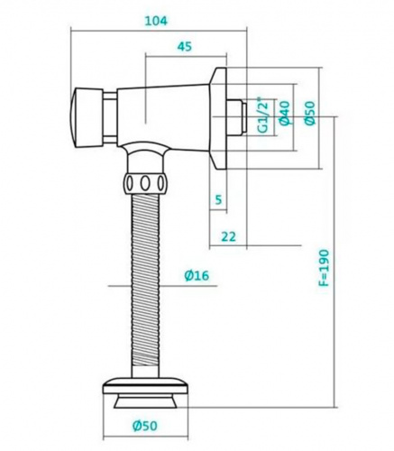 Кран для писсуара Santek 1.WH30.2.089 нажимной