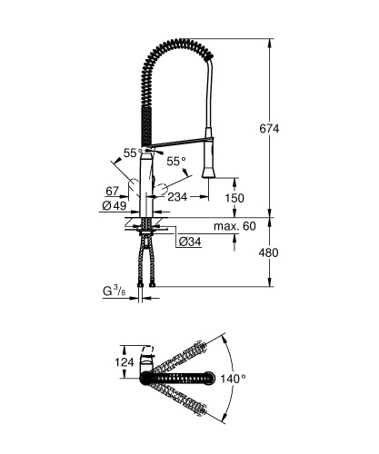 Смеситель Grohe K7 32950DC0 для кухни, суперсталь