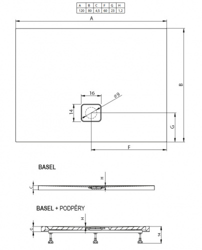 Душевой поддон Riho Basel 406 120 x 80 см DC161700000000S акриловый, прямоугольный, цвет черный матовый