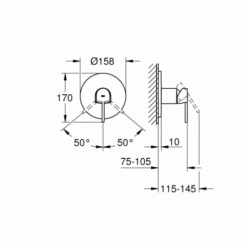 Смеситель однорычажный Grohe Plus 24059003 для душа