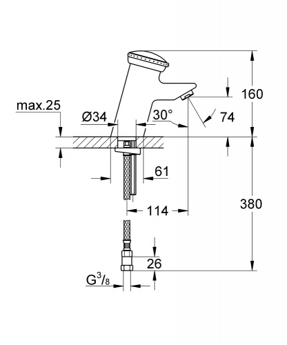Смеситель Grohe Contromix Public 36109000 для раковины