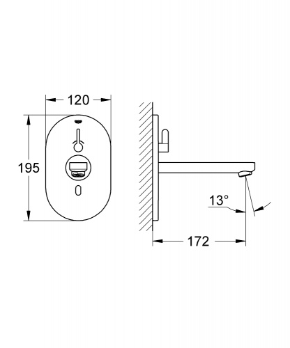 Смеситель Grohe Eurosmart Cosmopolitan Е 36315000 для раковины, сенсорный