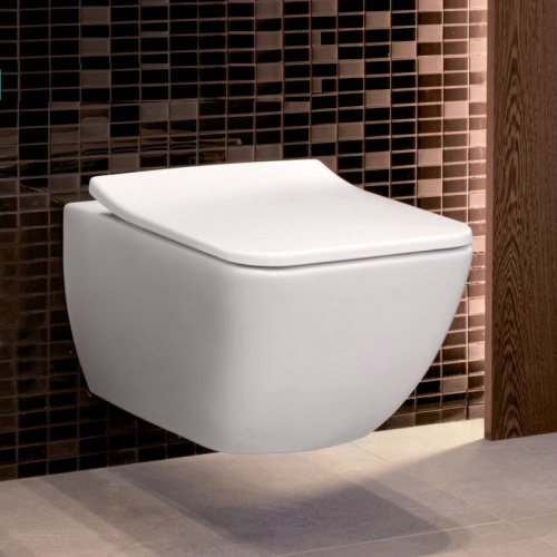 Унитаз подвесной, безободковый Villeroy&Boch Legato 5663R001, с крышкой сидением Legato line 9M96S101