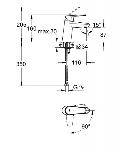Смеситель Grohe Eurodisc Cosmopolitan 2338220E для раковины