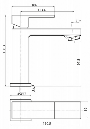 Смеситель для раковины BelBagno, серия MAGNA, исполнение: хром