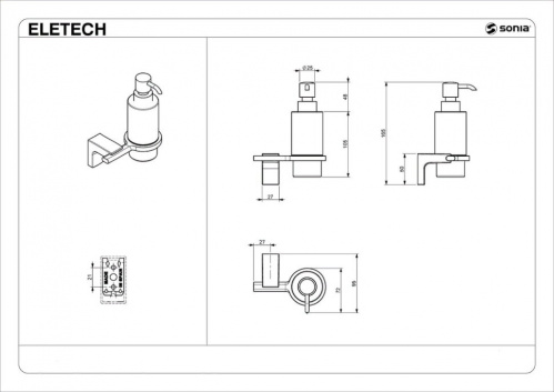 Диспенсер к стене круглый 114252, Eletech, Sonia