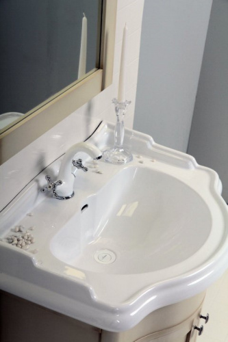  Зеркало 65x110, CEZARES LORENZO, вариант отделки:  03, выкрас: Bianco Patinato