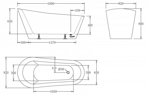 Ванна акриловая BelBagno BB63-1800, 180x80 см