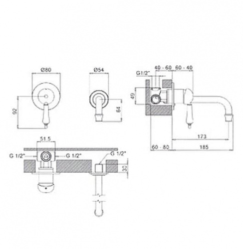 Смеситель для раковины Margaroli Classica RU1002AA01CR