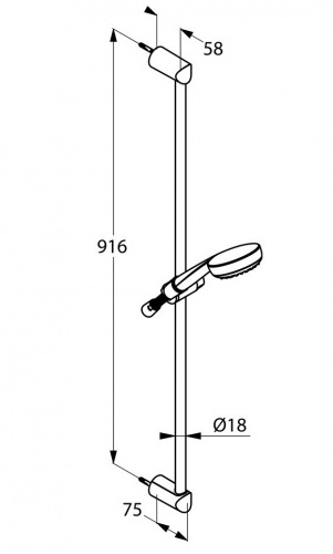 Душевой гарнитур Kludi Logo 1S 6819005-00, длина штанги 90 см, цвет хром