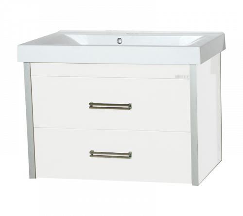 Джулия QVATRO - 75 Тумба с 2 ящ. подвесная белая White Л-Джк01075-5210П2Я