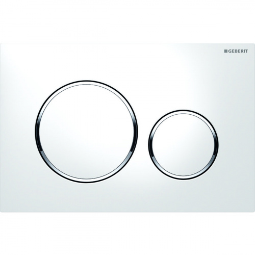 Смывная клавиша Geberit Sigma20, двойной смыв, бел/бел/хр.глянец