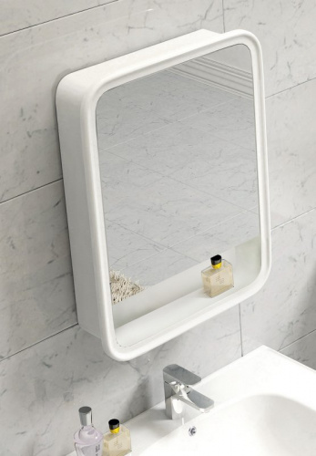 Зеркальный шкаф BELBAGNO PRADO-SPC-550-1A с одной распашной дверью, одной внутренней полкой и одной внешней, 550x130x730 Nero Laccato Lucido