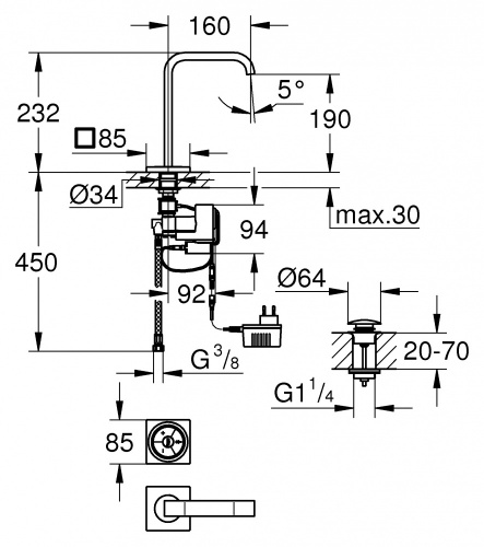 Смеситель Grohe Allure F-digital 36342000 для раковины