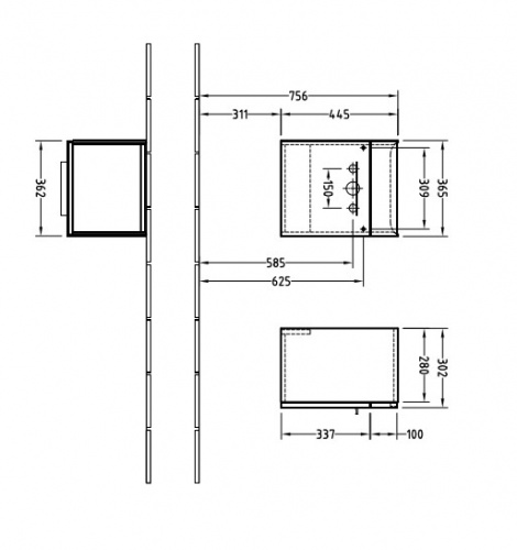 Тумба под раковину Villeroy&Boch Verity Design B017 01 DH