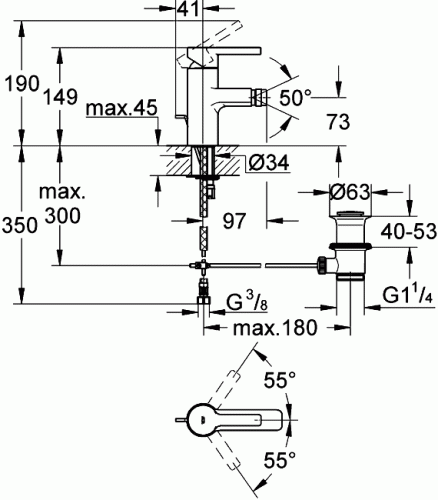 Смеситель Grohe Lineare 33848 000 для биде