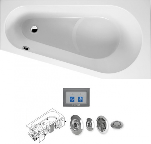 Гидромассажная ванна Riho Delta 150 x 80 см, TOP 5, правая