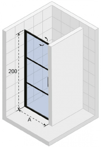 Душевая дверь в нишу Riho Grid GB101, GB1090000, 90 х 200 см