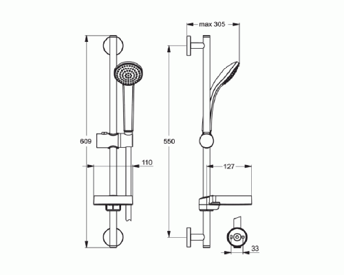 Ideal Standart B9503AA IDEALRAIN SOFT S3 Душевой гарнитур