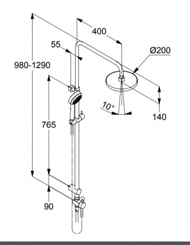 Душевая система Kludi Logo Dual Shower System 6809305-00 без смесителя, ручная лейка 1S