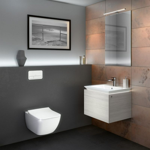 Унитаз подвесной, безободковый Villeroy&Boch Legato 5663R001, с крышкой сидением Legato line 9M96S101