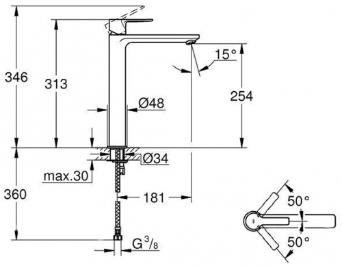 Смеситель для раковины Grohe Lineare 23405001