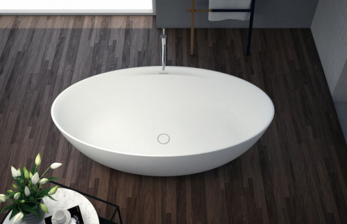 Ванна из литьевого мрамора CEZARES, TITAN-OVAL-170-85-57, цвет: белый