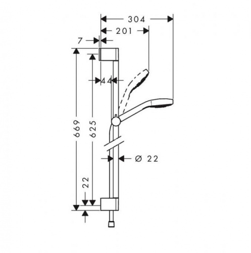 26562400 Croma Select S Душевой набор Croma Select S Vario 0.65м