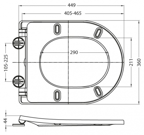 Унитаз приставной BelBagno Vella BB829CB