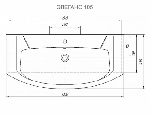 Престиж- 105 Тумба прямая белая серебряная патина Э-Прсж01105-014ПрСбп