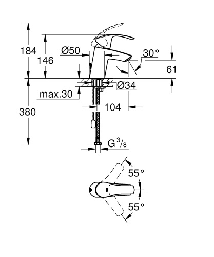 Тюльпан EUROSMART NEW GROHE 33188002