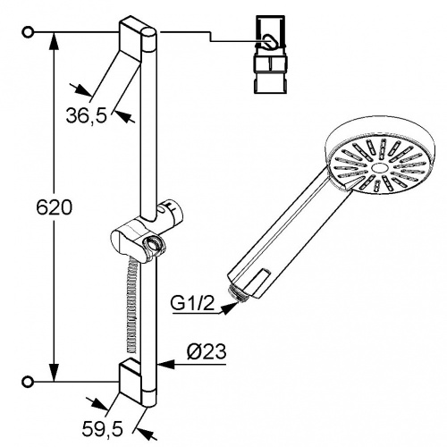 Душевой гарнитур Kludi A-QAb 6563005-00