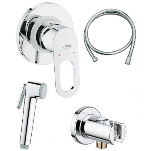 Гигиенический душ со смесителем Grohe BauLoop 124895, ручной, хром
