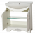 Рига 85 Тумба прямая белая с серебром П-Риг01085-51Пр