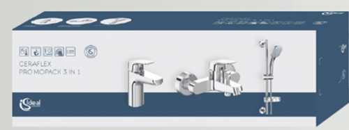 Ideal Standart B2189AA Набор 3-в-1 Смесители и душевой гарнитур CERAFLEX + IDEALRAIN